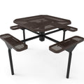Octagon Nexus Pedestal Picnic Table with 4 Seats - Diamond Pattern - 46 In.