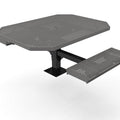 Octagon Rolled Pedestal Picnic Table with 2 ADA Seats - Circular Pattern - 46 In.