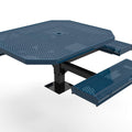 Octagon Rolled Pedestal Picnic Table with ADA Accessible Seating - Circular Pattern - 46 In.