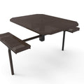 Octagon Rolled Seat Nexus Pedestal Picnic Table with 2 ADA Seats -  Circular Pattern - 46 In.