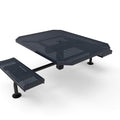 Octagon Rolled Seat Nexus Pedestal Picnic Table with 2 ADA Seats -  Circular Pattern - 46 In.