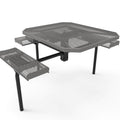Octagon Rolled Seat Nexus Pedestal Picnic Table with 3 Seats - Diamond Pattern - 46 In.