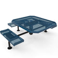 Octagon Rolled Seat Nexus Pedestal Picnic Table with 3 Seats - Diamond Pattern - 46 In.
