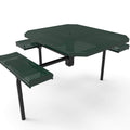 Octagon Rolled Seat Nexus Pedestal Picnic Table with 3 Seats -  Circular Pattern - 46 In.