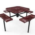 46 in. Octagon Rolled Seat Nexus Pedestal Picnic Table with 4 Seats - Diamond Pattern