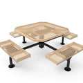 46 in. Octagon Rolled Seat Nexus Pedestal Picnic Table with 4 Seats - Diamond Pattern