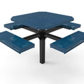 Octagon Rolled Pedestal Picnic Table with 4 Seats - Circular Pattern - 46 In.