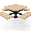 Octagon Rolled Pedestal Picnic Table with 4 Seats - Circular Pattern - 46 In.