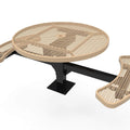 Round Pedestal Picnic Table with 2 ADA Seats - Diamond Pattern - 46 In.