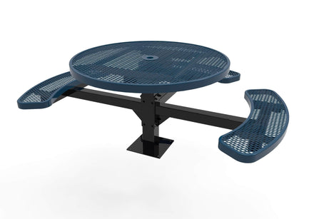 Round Pedestal Picnic Table with 3 Seats - Diamond Pattern - 46 In.