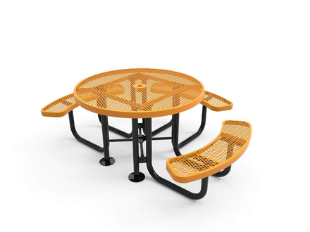 Round Portable Table - Diamond Pattern