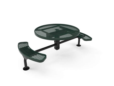 Round Nexus Pedestal Picnic Table with 2 ADA Seats - Diamond Pattern - 46 In.