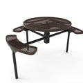 Round Nexus Pedestal Picnic Table with 3 Seats - Diamond Pattern - 46 In.