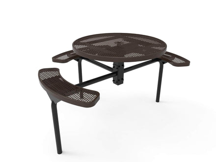 Round Nexus Pedestal Picnic Table with 3 Seats - Diamond Pattern - 46 In.