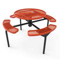 Round Nexus Pedestal Picnic Table with 4 Seats - Diamond Pattern - 46 In.