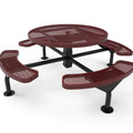 Round Nexus Pedestal Picnic Table with 4 Seats - Diamond Pattern - 46 In.