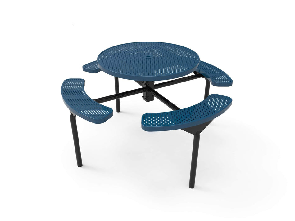 Round Nexus Pedestal Picnic Table with 4 Seats - Circular Pattern - 46 In.