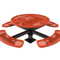 Round Pedestal Picnic Table with 4 Seats - Diamond Pattern - 46 In.