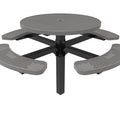 Round Pedestal Picnic Table with 4 Seats - Circular Pattern - 46 In.