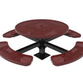 Round Pedestal Picnic Table with 4 Seats - Circular Pattern - 46 In.