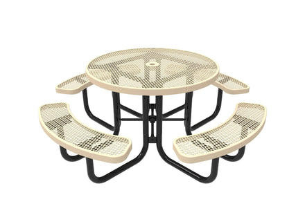 Round Portable Table - Diamond Pattern