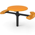 Round Solid Top Pedestal Picnic Table with 2 ADA Seats - Diamond Pattern - 46 In.