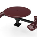 Round Solid Top Pedestal Picnic Table with 2 ADA Seats - Diamond Pattern - 46 In.