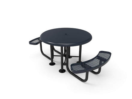 Round Smooth Top Portable Table - Diamond Pattern