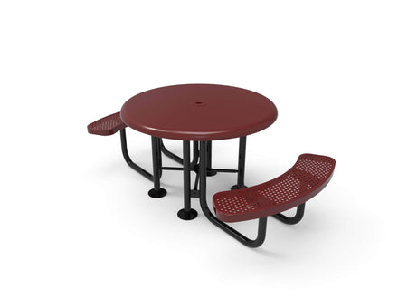Round Smooth Top Portable Table - Circular Pattern