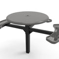 Round Solid Top Pedestal Picnic Table with ADA Accessible Seating – Diamond Pattern - 46 In.