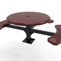 Round Solid Top Pedestal Picnic Table with ADA Seating - Circular Pattern - 46 In.