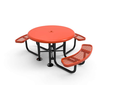 Round Smooth Top Portable Table - Diamond Pattern