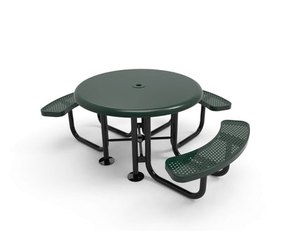 Round Smooth Top Portable Table - Circular Pattern