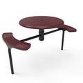 Round Solid Top Nexus Pedestal Picnic Table with 2 ADA Seats - Circular Pattern - 46 In.