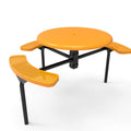 Round Solid Top Nexus Pedestal Picnic Table with 3 Seats - Circular Pattern - 46 In.