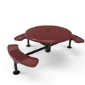 Round Solid Top Nexus Pedestal Picnic Table with 3 Seats - Circular Pattern - 46 In.
