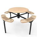 Round Solid Top Nexus Pedestal Picnic Table with 4 Seats - Diamond Pattern - 46 In.