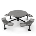 Round Solid Top Nexus Pedestal Picnic Table with 4 Seats - Diamond Pattern - 46 In.