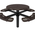Round Solid Top Pedestal Picnic Table with 4 Seats - Diamond Pattern - 46 In.