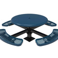 Round Solid Top Pedestal Picnic Table with 4 Seats - Diamond Pattern - 46 In.