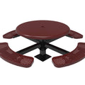 Round Solid Top Pedestal Picnic Table with 4 Seats - Circular Pattern - 46 In.