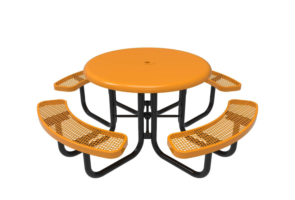 Round Smooth Top Portable Table - Diamond Pattern