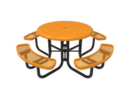 Round Smooth Top Portable Table - Diamond Pattern