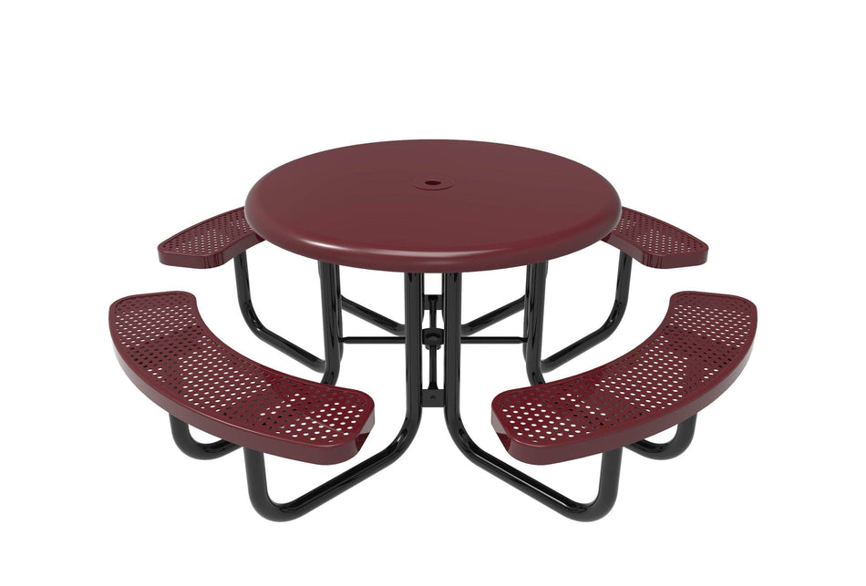 Round Smooth Top Portable Table - Circular Pattern