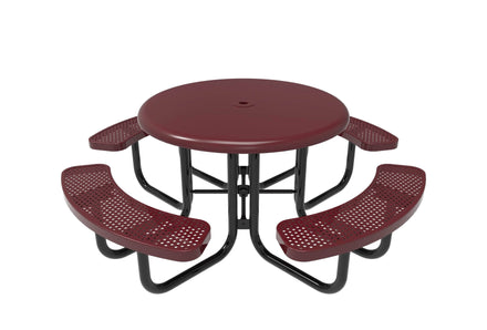 Round Smooth Top Portable Table - Circular Pattern
