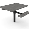 Square Pedestal Picnic Table with 2 ADA Seats - Circular Pattern - 46 In.
