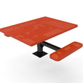 Square Pedestal Picnic Table with 2 ADA Seats - Circular Pattern - 46 In.