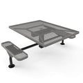 Square Nexus Pedestal Picnic Table with 2 ADA Seats - Diamond Pattern - 46 In.