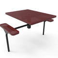 Square Nexus Pedestal Picnic Table with 2 ADA Seats - Circular Pattern - 46 In.