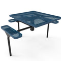 Square Nexus Pedestal Picnic Table with 3 Seats - Diamond Pattern - 46 In.